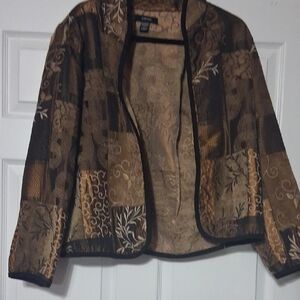 Kaktus Brown Patterned Women's Blazer